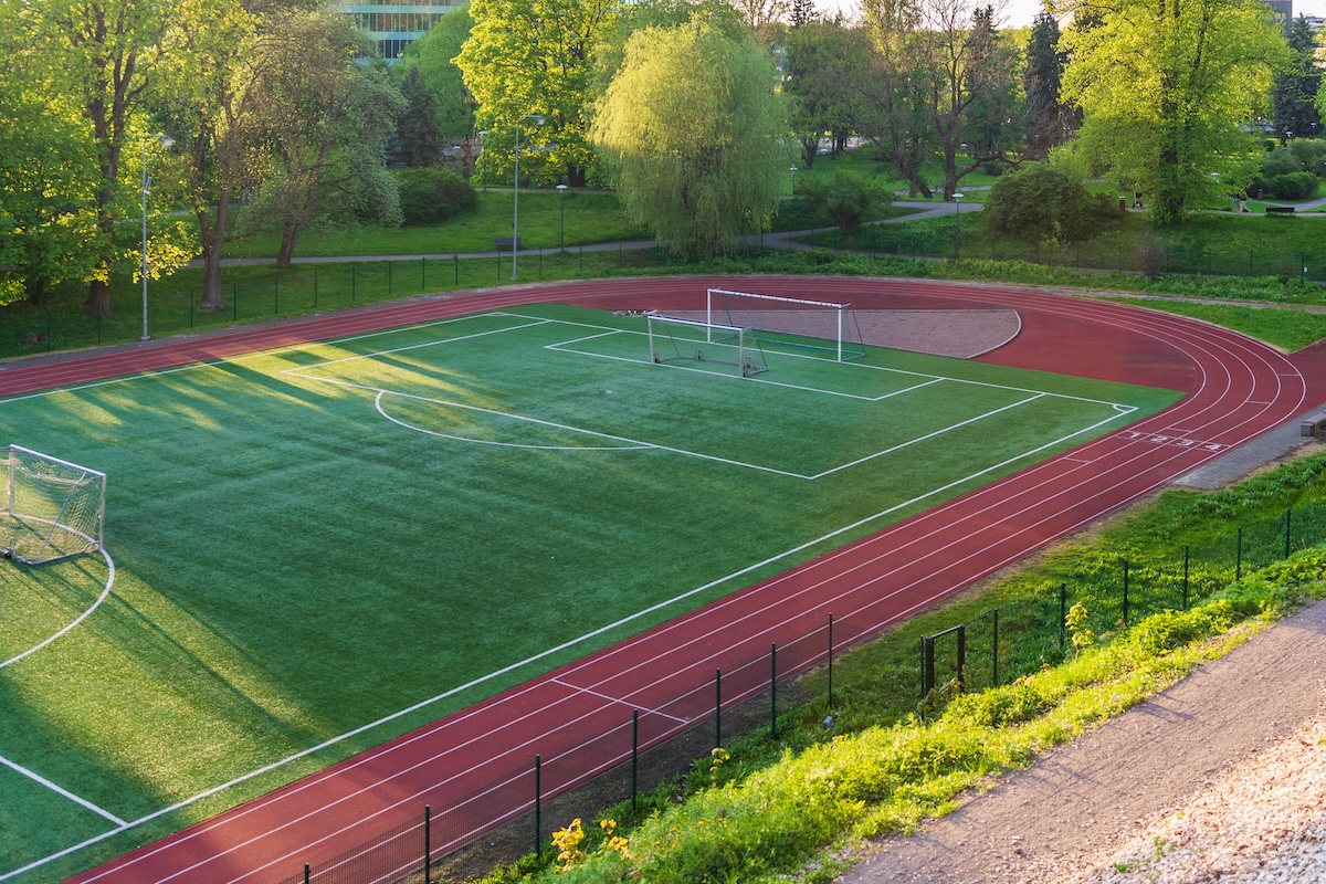 A picture The Sports Construction Playbook: Tracks & Fields of with Republic Sports