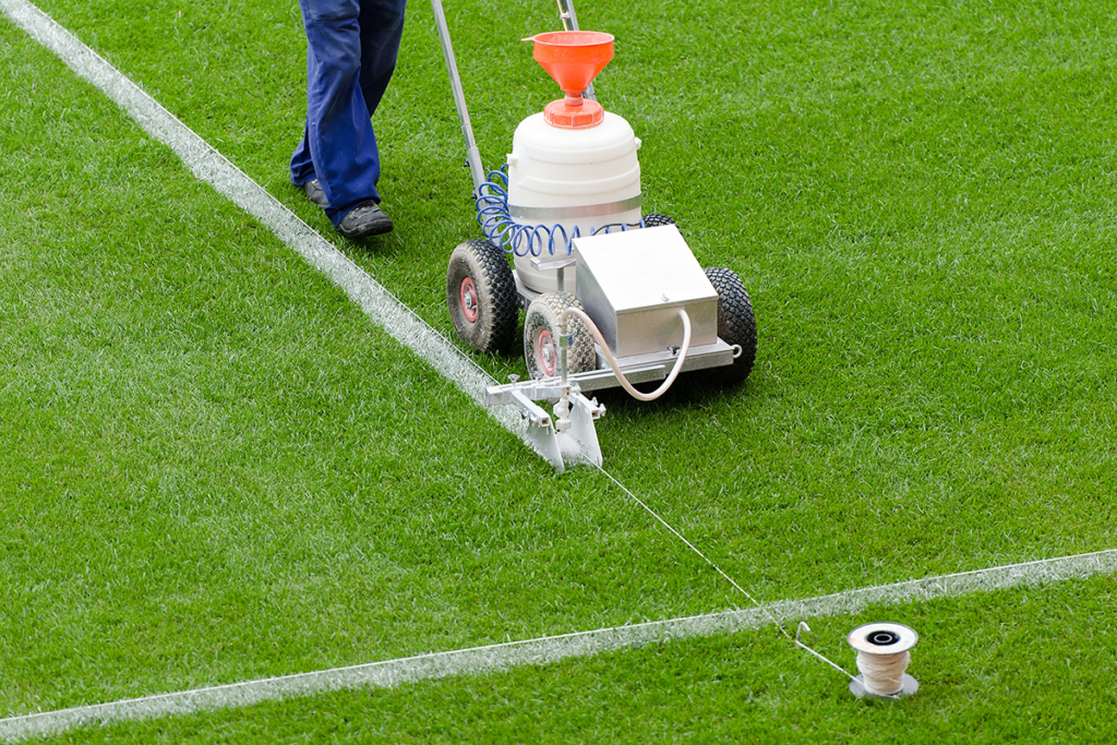 How to Paint Straight Lines on a School Football Field